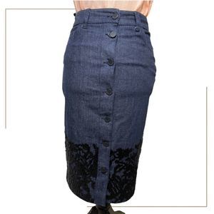 All Saints Denim button down pencil skirt